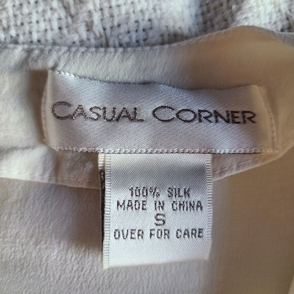 Casual Corner Womens S Silk Ivory Tunic Blouse Cami VTG Careerwear Casual Party - Picture 7 of 10